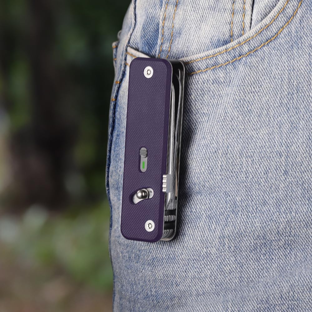 ROXON S503G Flex Companion ein modulares und verstellbares Taschenwerkzeug mit acht essentiellen Werkzeugen Bit D2 Taper Werkzeug, vorinstalliert (1/4" Aufnahme, Klinge,