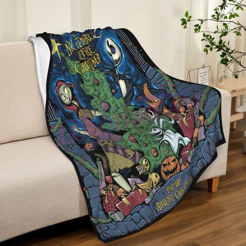 Skull Lover Series Blanket 3D Print Fashion Halloween Lover Flannel Sofa Blanket Blanket Unique Skull Christmas Throw Blanket