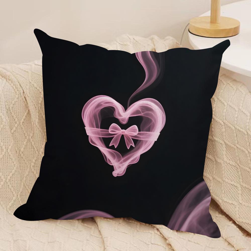 

Valentines Day Cushion Cover Soft Plush Fabric DoubleSided Printed Sofa Cushion Cover for All Seasons Home Decor Gift 40x40cm
