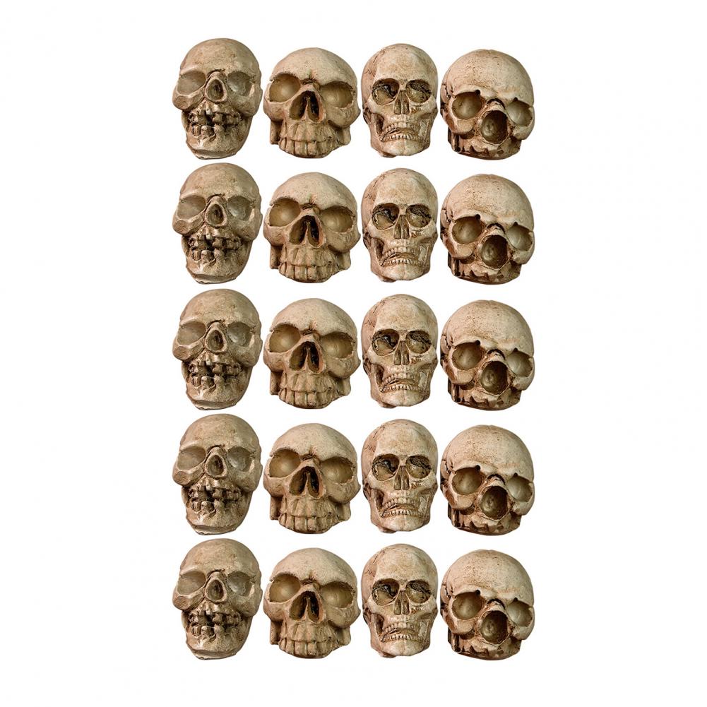 Resin Skull Decoration Halloween Mini Skull Figurine Set for Table Decor Haunted House Props Micro Landscape Resin for Dollhouse