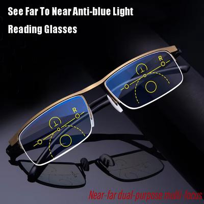 Intelligent Multifocal Progressive Reading Glasses For Men Women Near And Dual-Use Anti-Blue Light Automatic Adjustment Eyewear