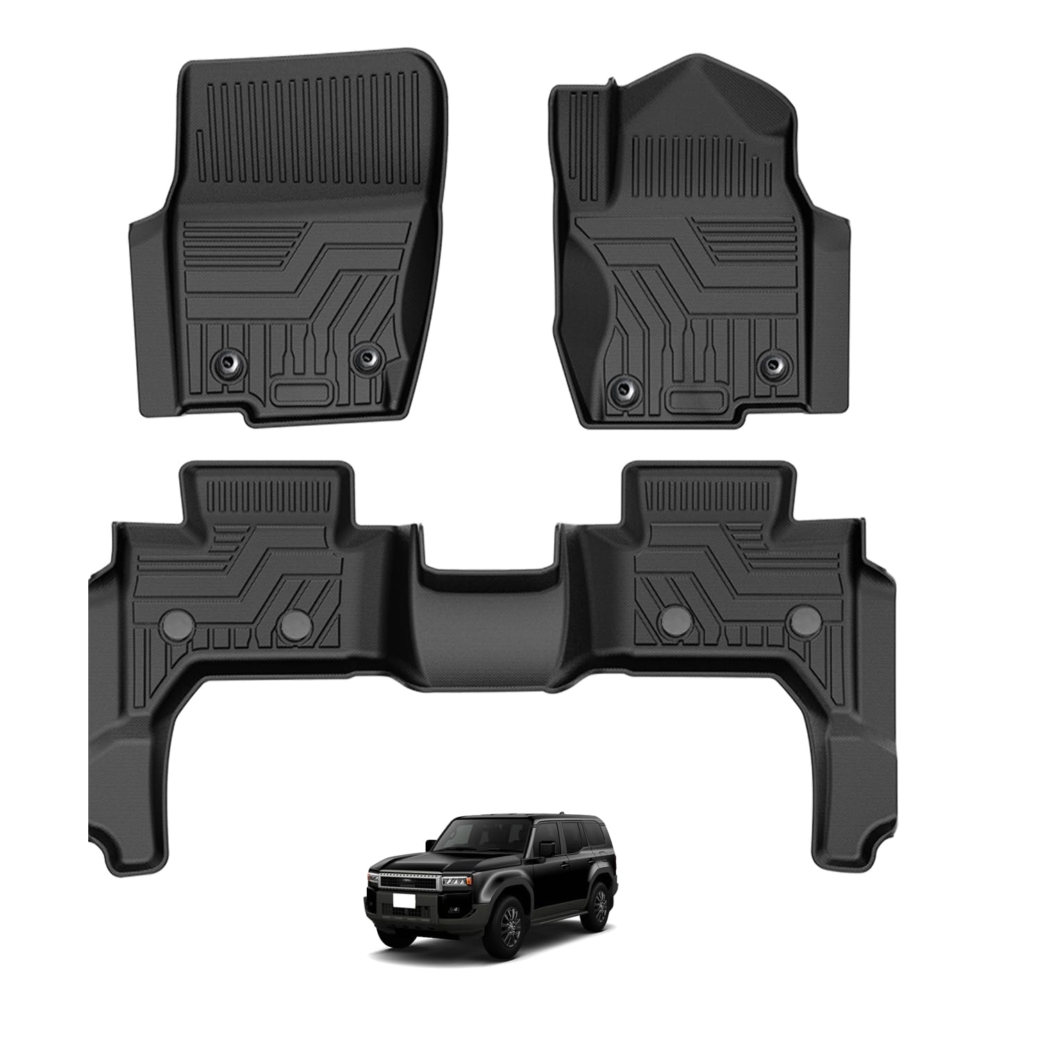 

Virauto Коврики 3D для Toyota New Land Cruiser 250 серии, совместимые, коврики второго ряда, с апреля 2024 года, GDJ250W TRJ250W Land Cruiser 250 LAND CRUISER чёрный