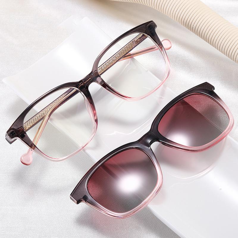 2 In 1 Premium Grade Optical Eyeglasses Anti Blue Light Presbyopia Eyeglasses Stylish Women Men Clip On Magnets Sun +Glasses +2