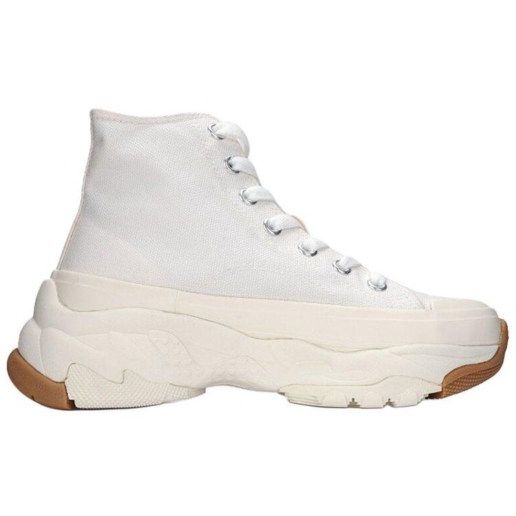 MLB Chunky High Lace Up Slip Resistant Abrasion Resistant High Top Canvas Shoes Unisex White 32SHU1111-50I