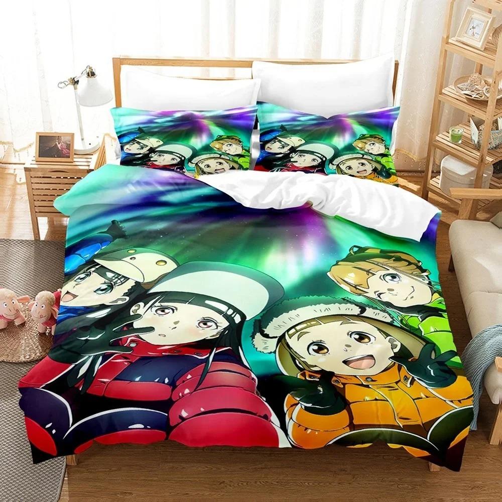 Anime A Place Further Than The Universe Bedding Set Single Twin Full Queen King Size Bed Set Adult Kid Bedroom Duvet cover Sets