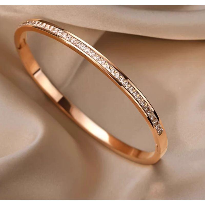 

[Бренд] Французский доступный люкс дизайнерский браслет «Звездное небо» нишевый стиль титановая сталь браслет украшение Rose Gold (Oval, inner diameter 60mm)