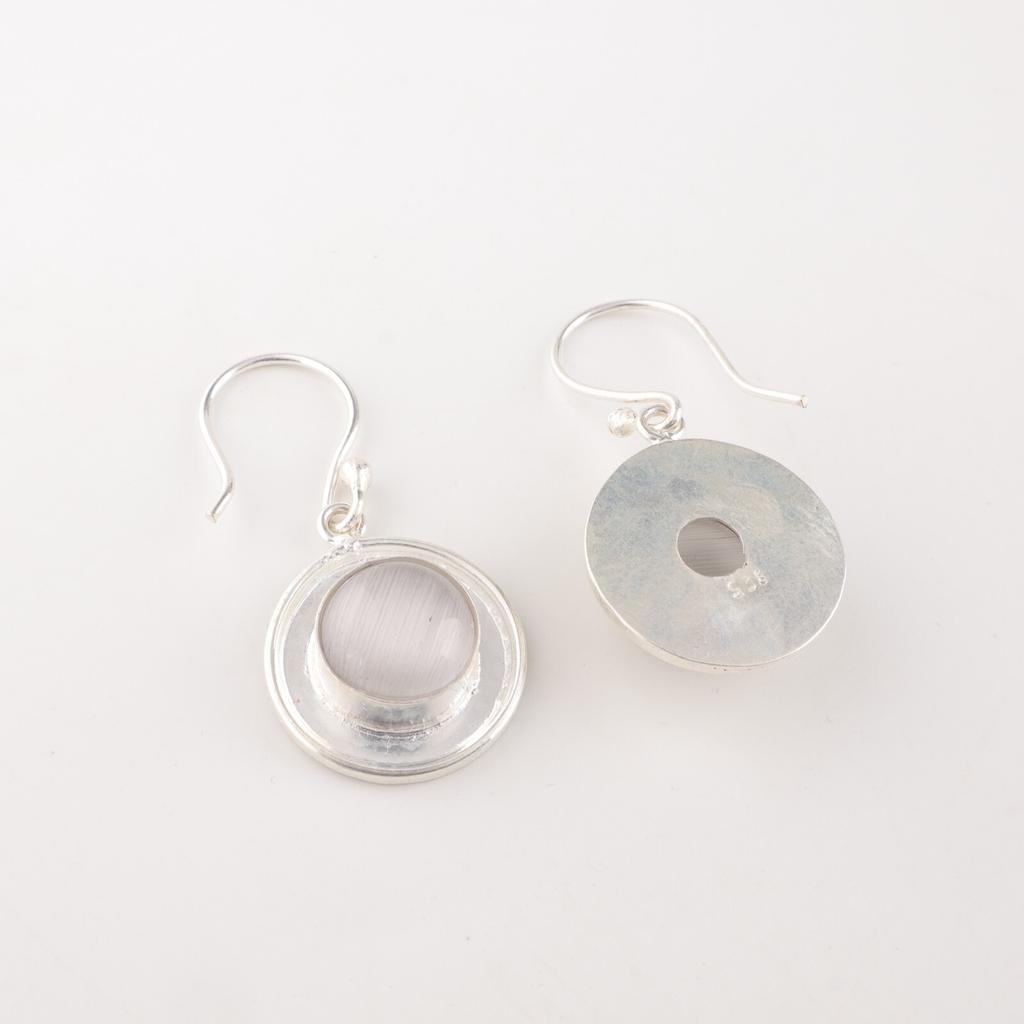 Selenite Gemstone 925 Solid Silver Jewelry Earrings 1.40" For Mother's Day Gift EE-4-50