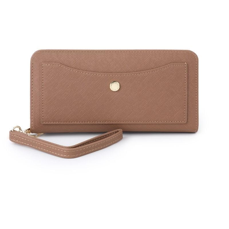 

EMY-li ladies round zipper long wallet large capacity (brown)
