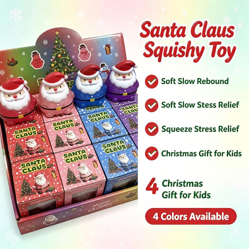 Christmas Squeezable Santa Claus Toys Slow Rebound Colorful Soft  Goods for Kids Stocking Fillers Gifts
