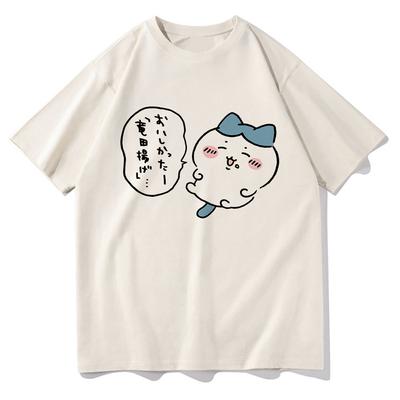 Süßes Chiikawa T-Shirt Unisex /Damen Harajuku Ästhetische Grafik Kawaii T-Shirt Unisex Anime Cartoon Oversize Baumwolle T-Shirts Shirts Korea