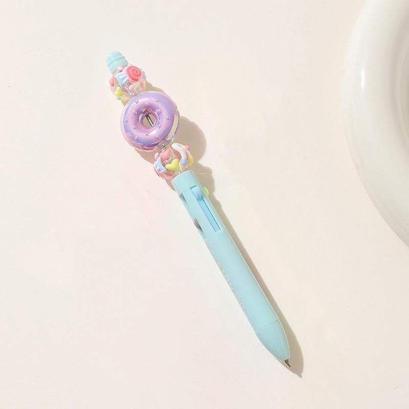 

1 шт. гелевая ручка-пончик для письма, маркер-линейка, 4 цвета, 0,5 мм, шариковая ручка для письма от руки