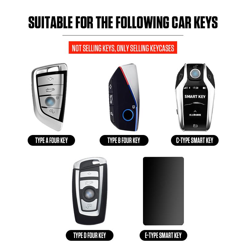 ABS Carbon Style Car Key Case Cover Fob Keychain for BMW 7 Series X7 I7 IX 740LI Alcantara Remote Protection Shell Skin Holder
