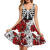 Halloween tight women's dress new imitation sequin digital printing sleeveless vest skirt children