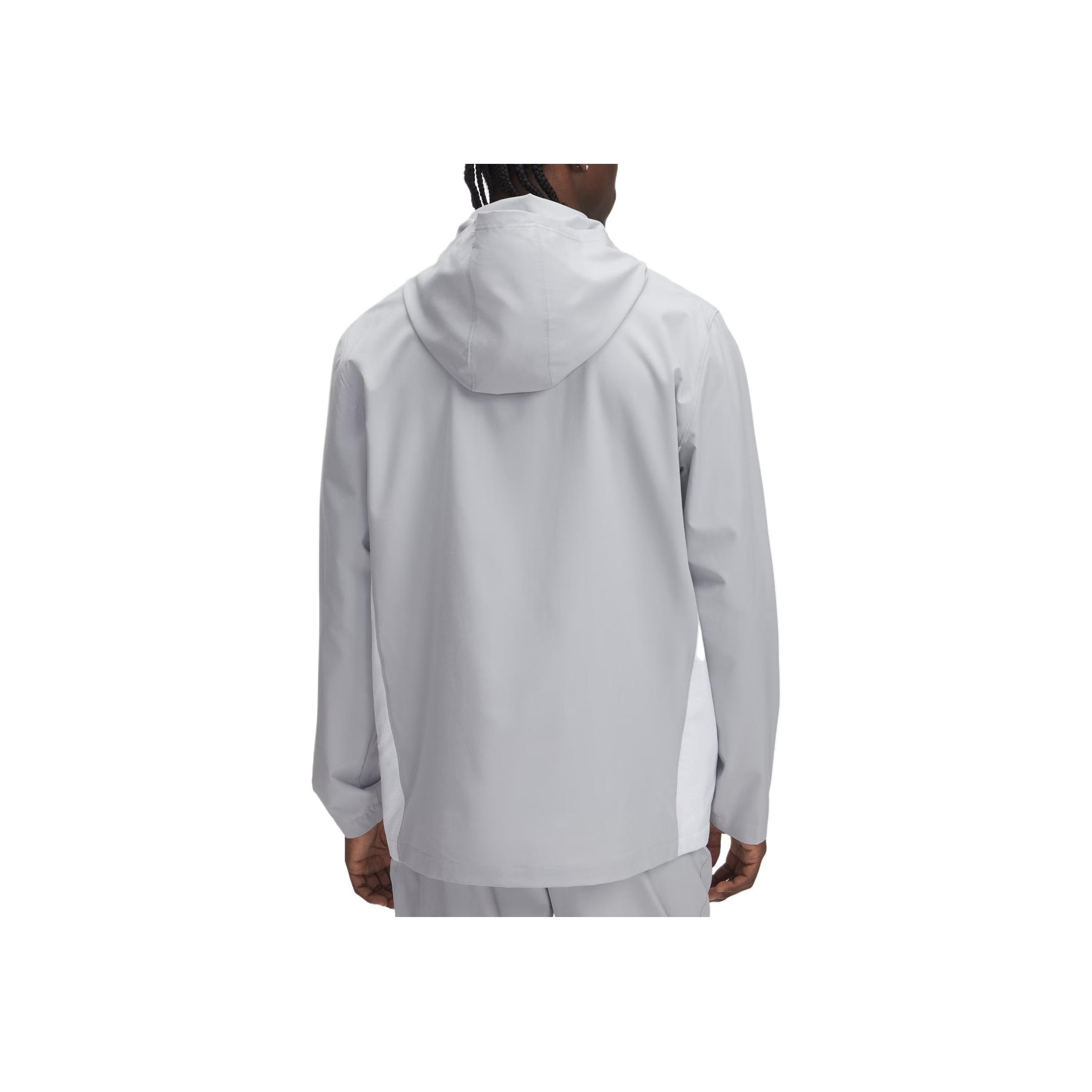 

Under Armour Rival Stretch Woven Pullover Fashion Solid Color Simple Beautiful Trendy Jacket Men Jacket Gray 1390159-011 3XL