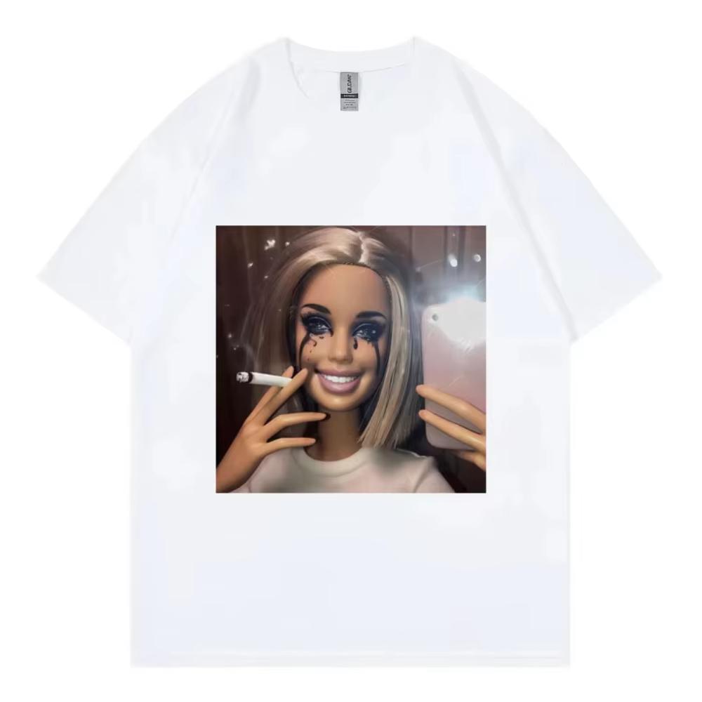 What Is Love Funny Disgusting Doll Face Meme Tshirt Gothic Fashion Short Sleeve Tshirt Unisexs Women Casual Oversized T Shirts