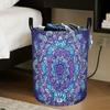 1pc Laundry Basket, Blue Mandala Printed Storage Basket | Polyester Material, Foldable for Easy Storage, Very Suitable for Organizing Clothes, Towels,