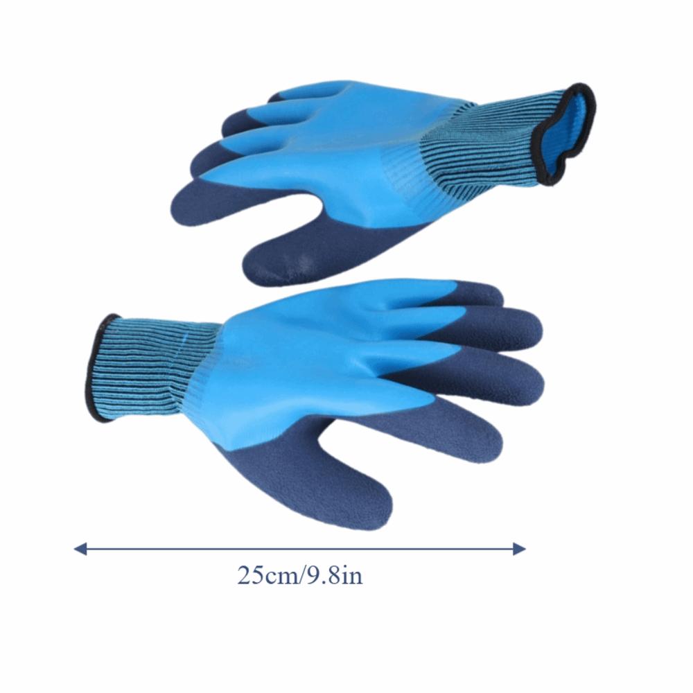2 Pair Latex Gardening Gloves Waterproof Fishing Gloves Working Gloves Fishing and Handling Use