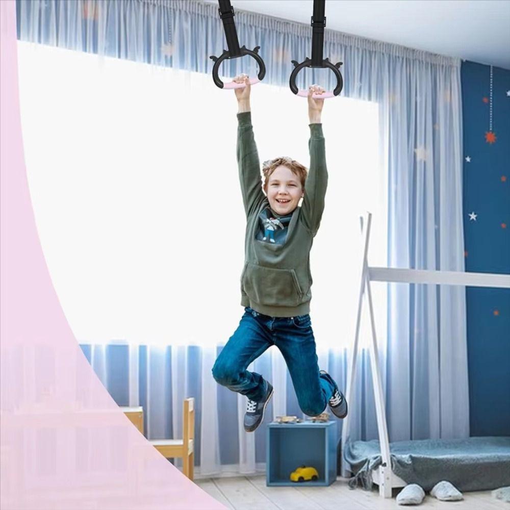 Adjustable Straps Children Gymnastic Rings Arm Strength Strength Training Ring  Home Exercise