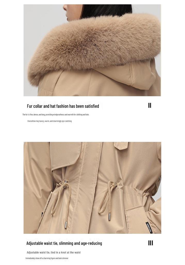 Women's Mid-Length Parka with Large Fur Collar, 2026 Edition - One Coat, Three Styles with Removable Liner and Thickened Cotton