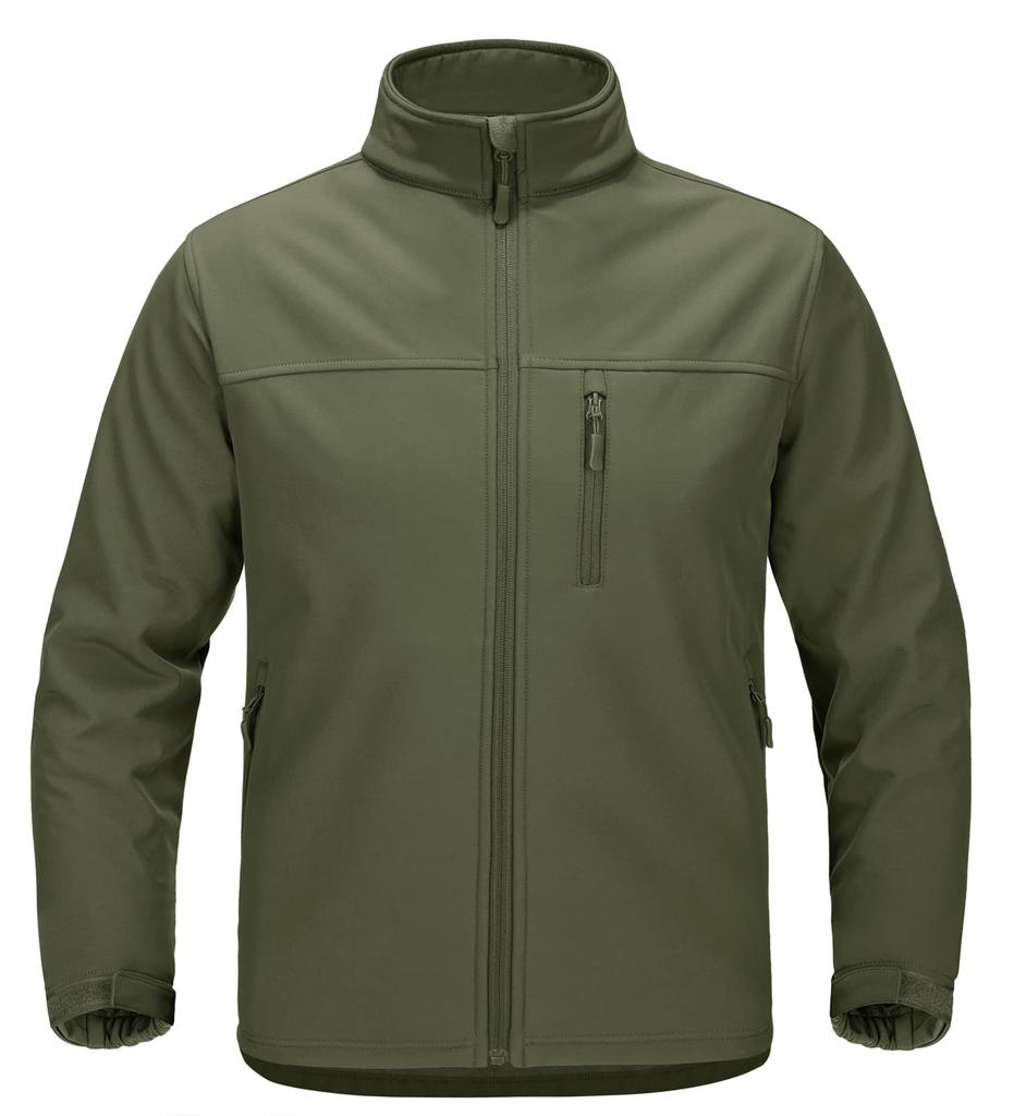 KEFITEVD Size 3XL Men's Water-Repellent, Windproof, Military, Tactical, Fishing, Workwear, Hiking, Breathable, Fleece-Lined Jacket, Green,