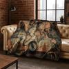 Retro Nautical Map Chart Treasure Map Compass Flannel Blanket,Cozy Soft Throw Blanket for Home Bedroom Bed Sofa Cover Gift Kids