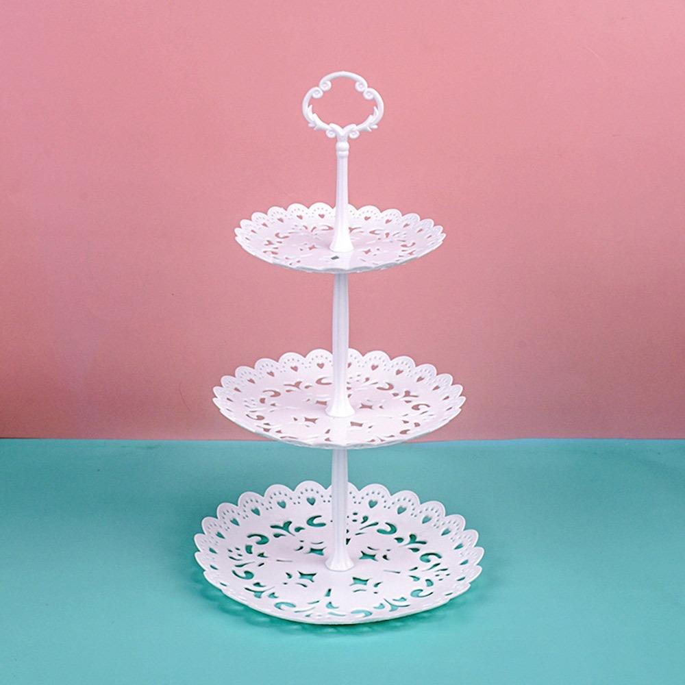 Plastic Cake Stand 2/3-Layers Food Fruit Plate Creative Dessert Rack Wedding Birthday Party