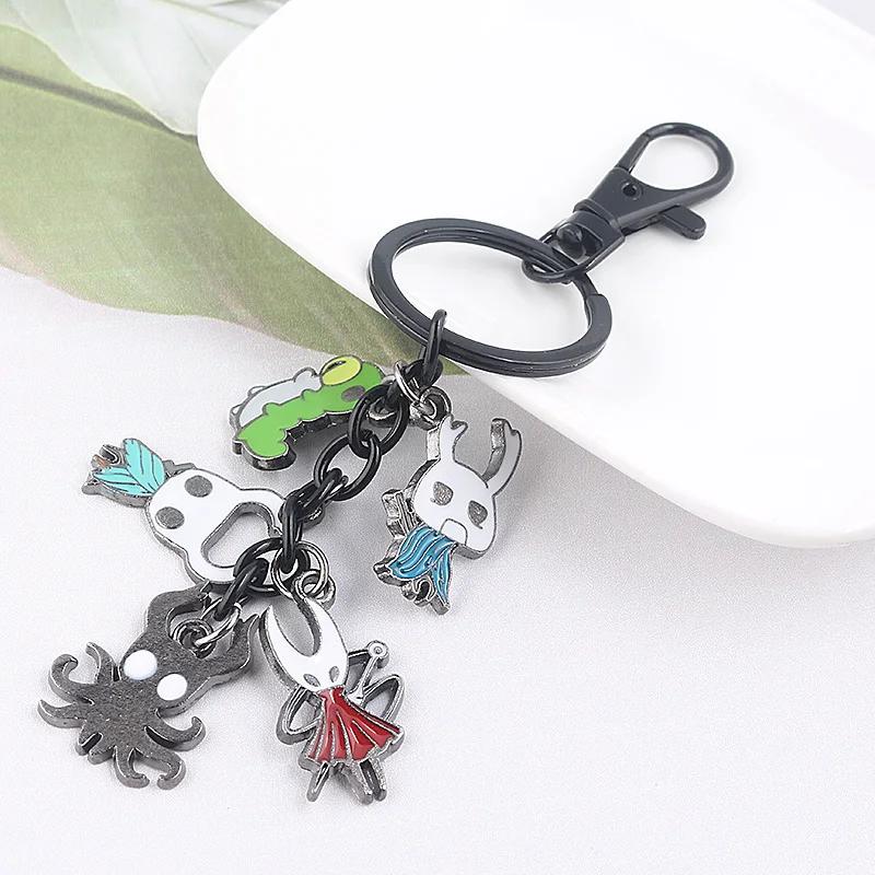 New Game Hollow Knight Bone Nail Keychain Necklace Pure Nail Sword Metal Pendant Keyring Cosplay Jewelry Gifts