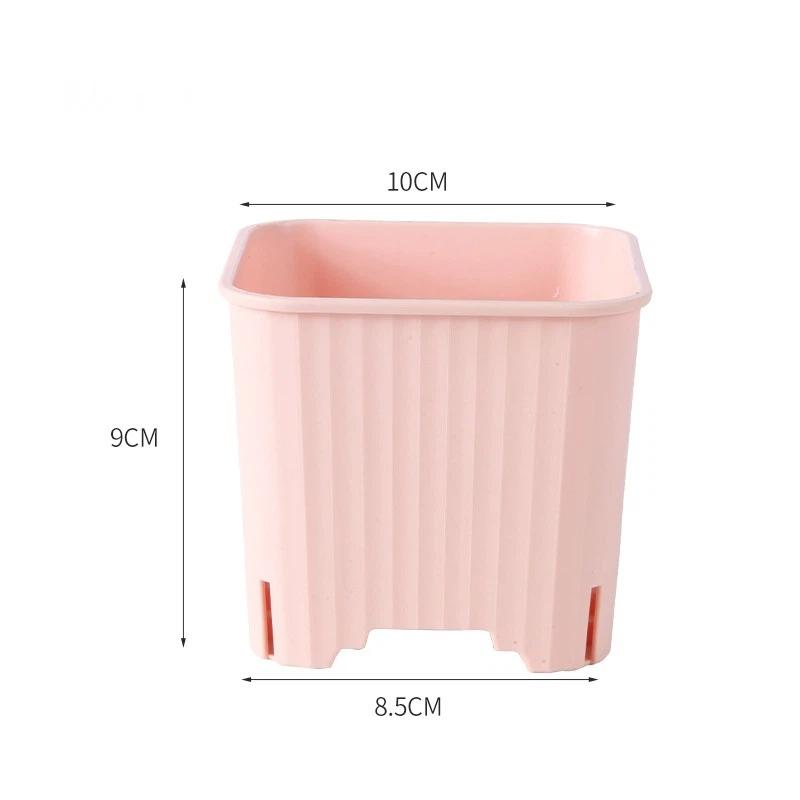 Square Plastic Pots With Drainage Hole Multicolor Breathable Plant Nursery Pot For Balcony Office Home Cactus Herb Gro
