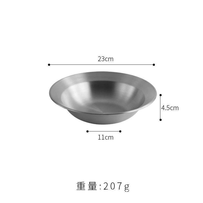 Korean Stainless Steel Crayfish Pot Thickened Straw Hat Round Plate Vegetable Plate Soup Plate Deep Plate Pasta Salad Plate
