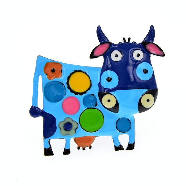 

Новые красочные эмалированные броши в виде коровы для женщин, зимнее пальто, свитер, булавка в виде коровы с животными, ювелирные изделия Diaco