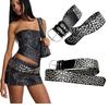 Meier Y2k American Retro Punk Wide Belt - Studded, Multi-hole Design Leather Belt