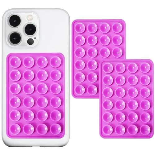 2pcs Phone Holder Silicone Suction Phone Case Installation Anti Slip Adhesive Phone Grip Powerful Grip for Selfies and Videos