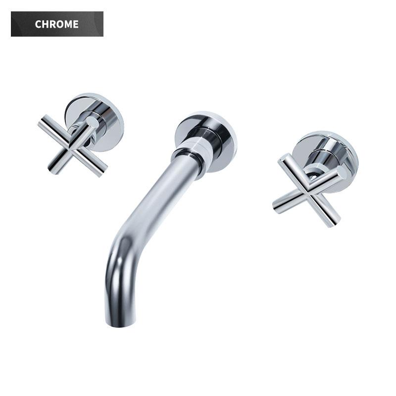 Brass Bathroom Faucet Embedded Hot and Cold Double Control Faucet Concealed Basin Faucet Concealed Golden Mixer Tap