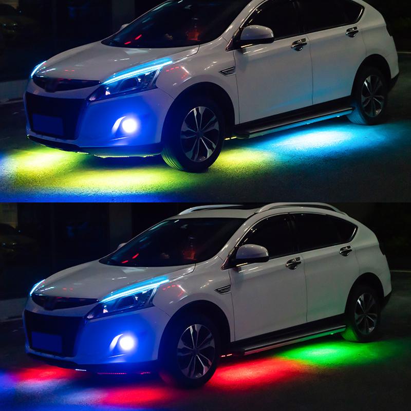 RGB Exterior Car LED Strip APP Remote Control LED Strip Under Car Tube Underglow Underbody System Neon Light