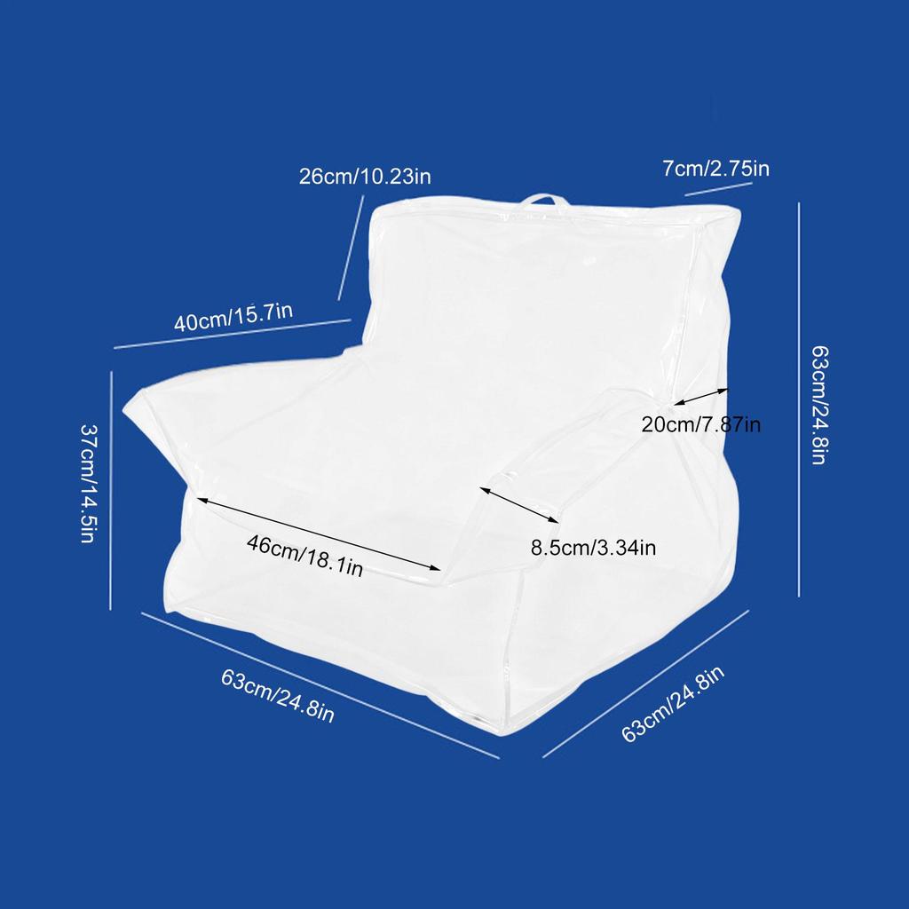 Pluszak Puf Przezroczysty Organizer na Pluszowe Zabawki Bardzo Duży Wodoodporny Puf do Wypełniania Do Sypialni Pokoju Zabaw Salonu