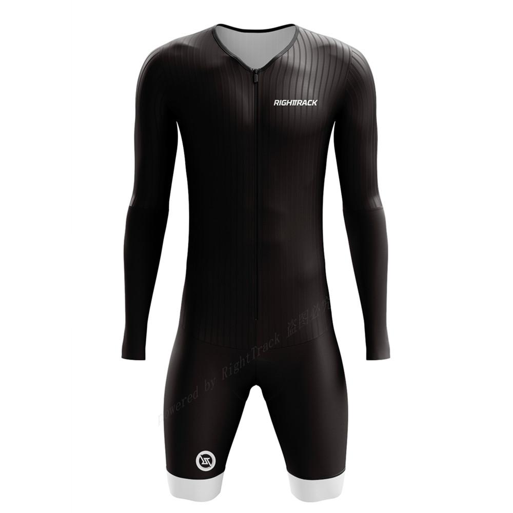 Righttrack Sport Herren Radsport-Einteiler Performance Langarm Schnelltrocknend UV-Schutz Speedsuit Trisuit Rennrad MTB Bekleidung