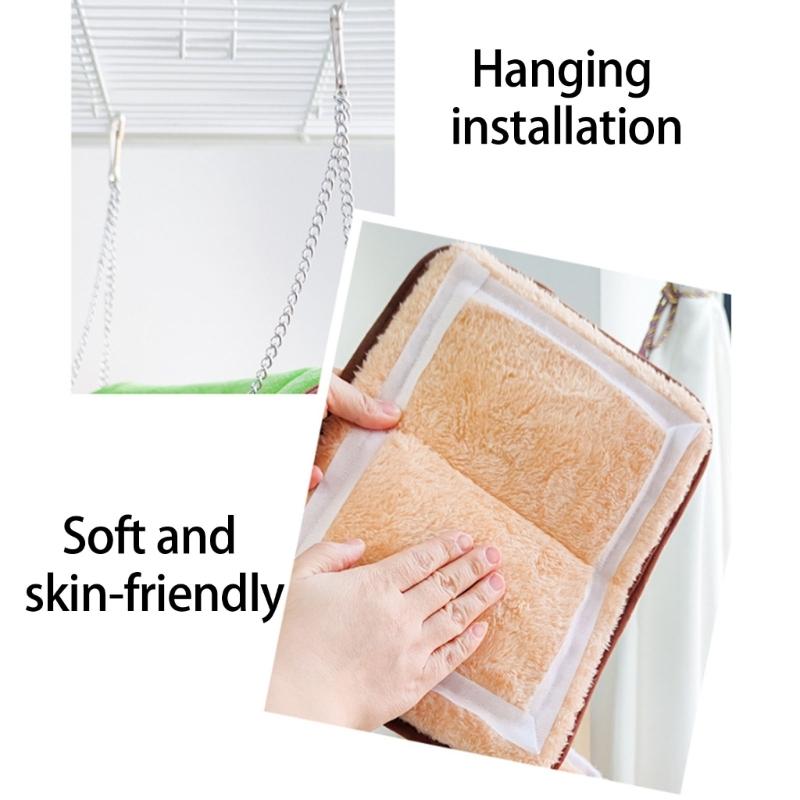 Hanging Bird Nest Warm Plush Shelter Safe Mount Multiple Color For Parrots Easyly Maintenance