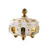 Crystal Glass with Lid Sugar Jar Candy Jar Transparent Color Colored Enamel Color Gold Edge Ashtray Modern Fruit Plate