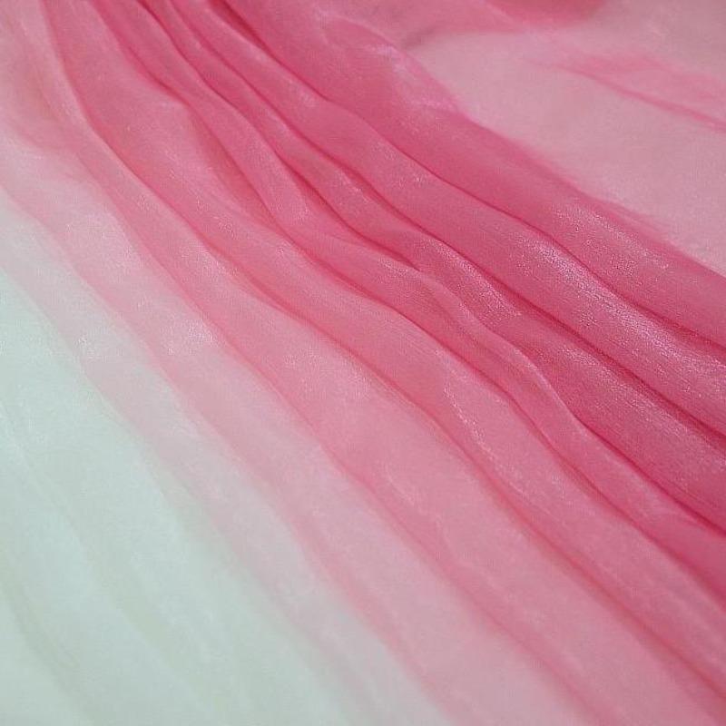 3/5/10m Multicolor Gradient Silk-Crepe Chiffon Fabric for Handmade DIY Sewing Hanfu Apparel Making Wedding Decoration