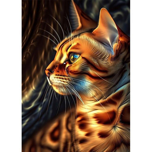 Golden Glowing Animal On Black Background Prints Poster Canvas Painting Modern Wall Art Pictures Living Room Bedroom Home Decor