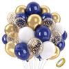40 Stück Marineblau Gold Konfetti Ballons Metall Silber Gold Weiß Perlmutt Marineblau Ballons für Geburtstag Hochzeit Party Dekorationen 5