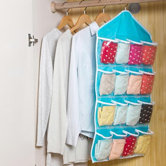Multifunction Socks Toy Underwear Sorting Storage Bag 16 Pockets Hanging Organizer