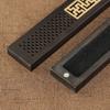 Quemador de incienso de madera negra de ébano hecho a mano, soporte de varilla de incienso hueco, juego de incensario con decoración del hogar de cobre puro