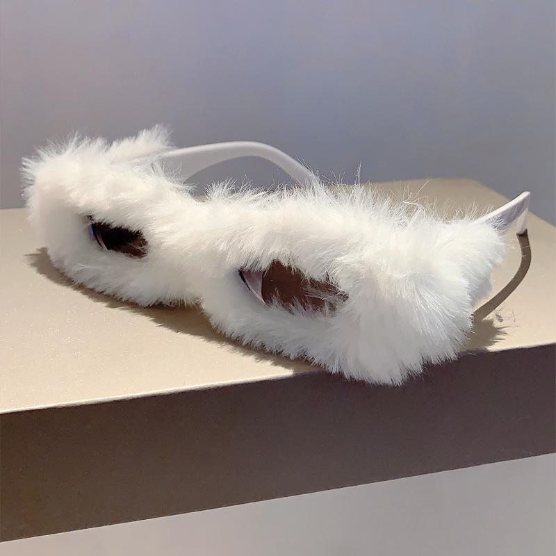 

Fashion Soft Full Woollen Sunglasses Women For Men Y2K Trend Fur Velvet Pink Sun Glasses Female Luxury Brand Designer Eyeglasses