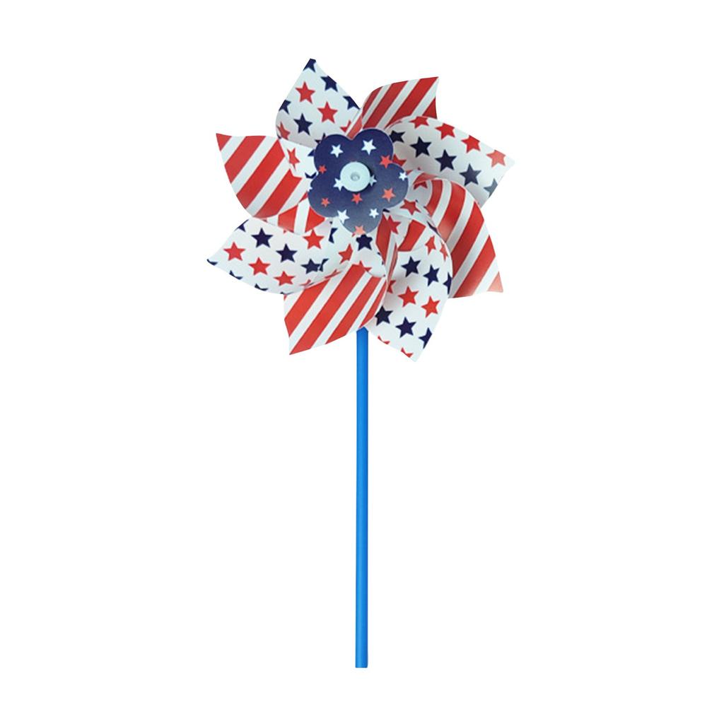 10 Pack Pinwheels Patriotic Decorations, American Flag Stick Wind Spinners With Stake For Independence Day, Memorial Day Julys Of 4th Party Supplies