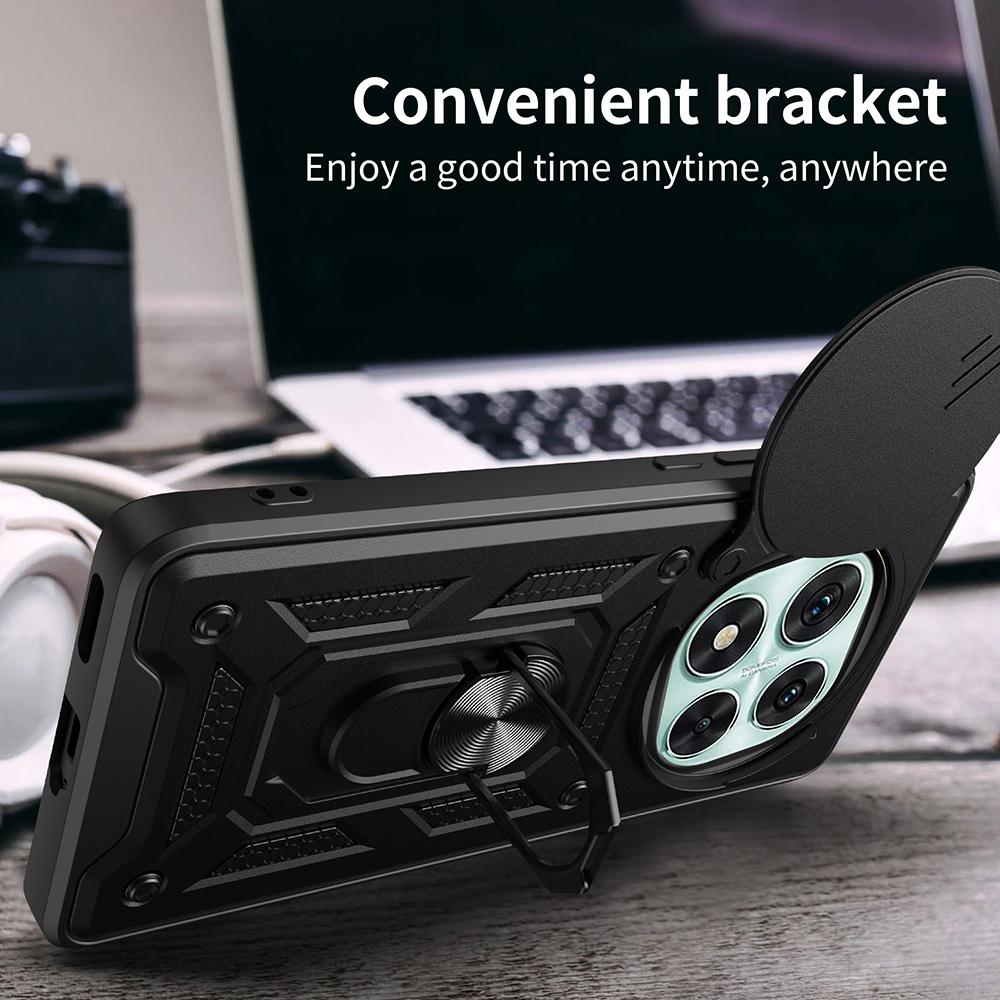 For Xiaomi Redmi Note 14 Pro 5G/Poco X7 5G Case with Slide Camera Lid PC+TPU Kickstand Phone Cover