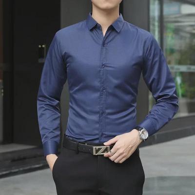 Korean Style Men's Slim Fit Casual Long Sleeve Shirt for Spring and Autumn