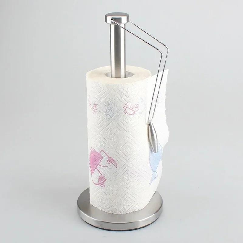 New Paper Towel Holder Stainless Steel Paper Towel Holder with Non-Slip Mat Fits Standard and Jumbo-Sized Rolls for Kitchen