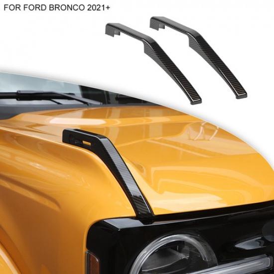 Kohlefaser Frontmotorhauben-Scharnier-Erweiterungsverkleidung Für Ford Bronco +