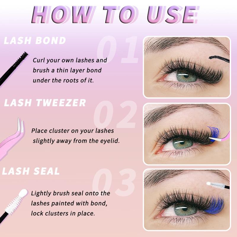 DIY Premium Synthetic Fiber Cluster False Eyelashes Come with Tools